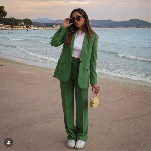 Zara NWT Straight Cut Buttoned Blazer and Pants Set - Picture 11 of 11